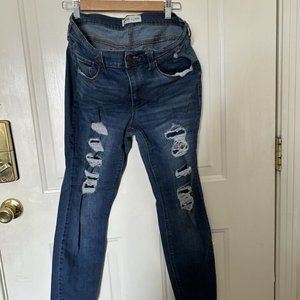 MUDD Skinny Jeans FLX Stretch Size 15 Distressed Fronts Embellished Back Pockets